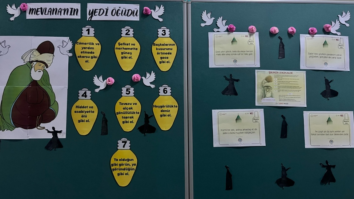 Mevlana Celaleddin-i Rumi İle İlgili Okul Panosu Hazırladık.