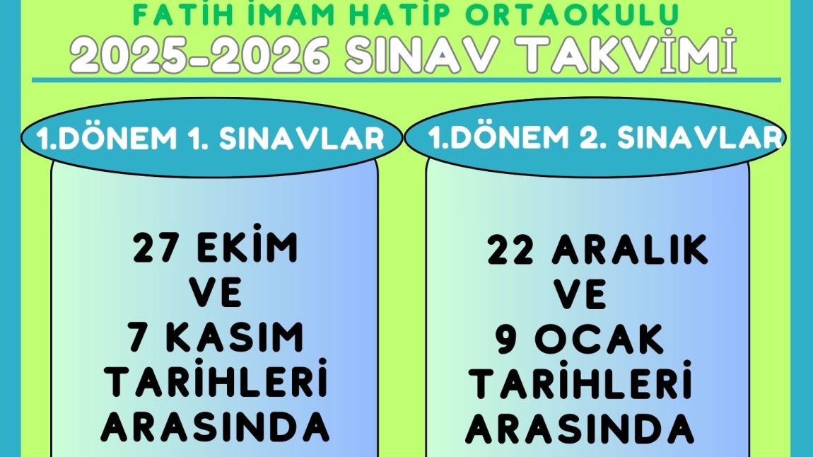 2025-2026 SINAV TAKVİMİ YAYINLANDI. 